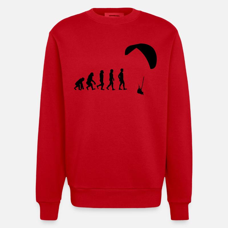 Evolution glider - Heavyweight Oversized Organic Crew Neck Made in EU - red