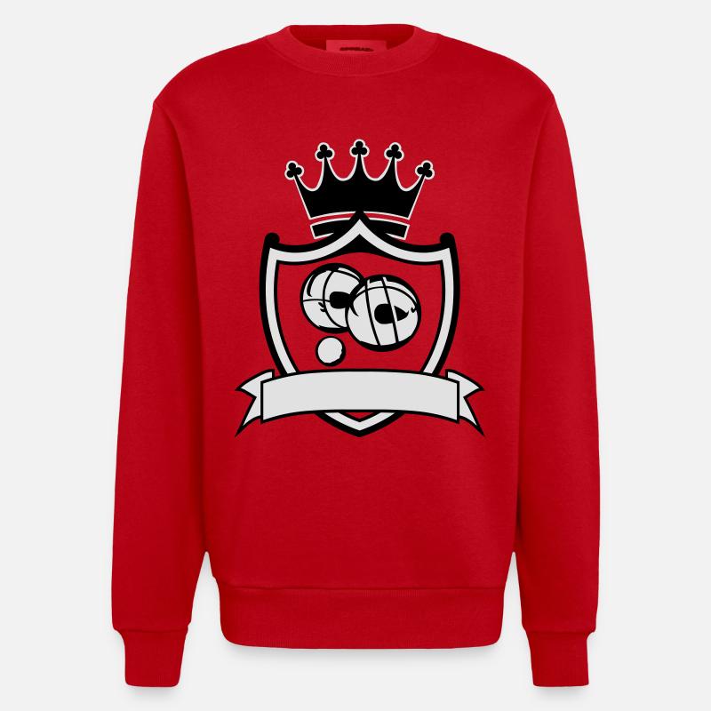 Blason petanque - Heavyweight Oversized Organic Crew Neck Made in EU - Rot