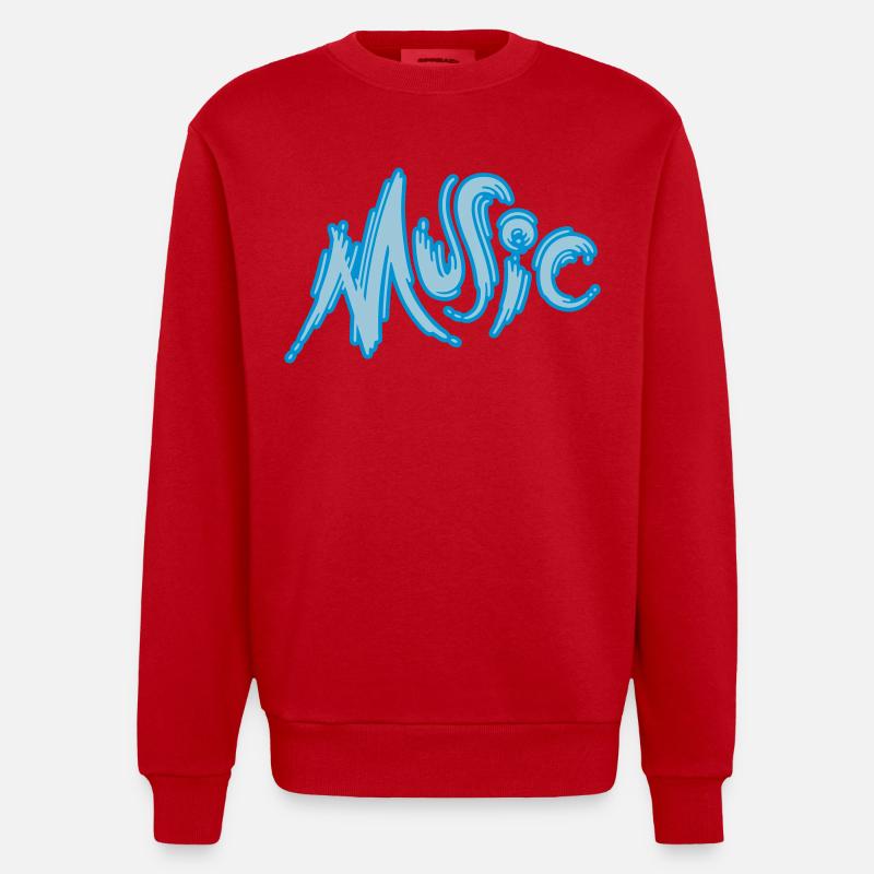 Music - Heavyweight Oversized Organic Crew Neck Made in EU - Rot