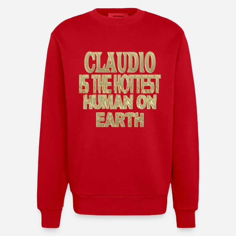 Claudio - Heavyweight Oversized Organic Crew Neck Made in EU - red