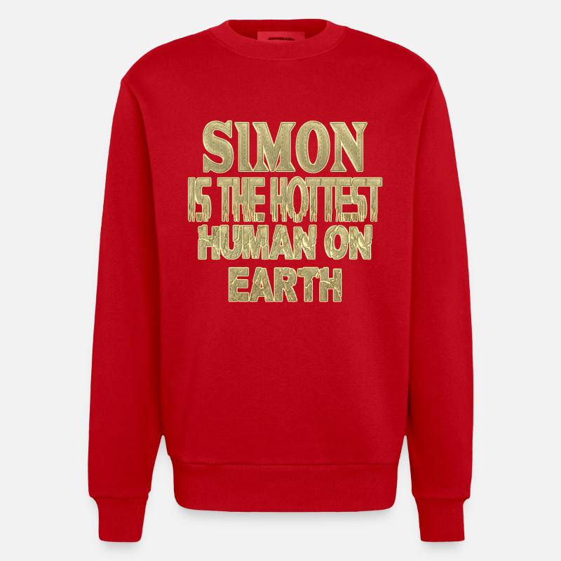 Simon - Sweat bio épais oversize fabriqué en UE - rouge