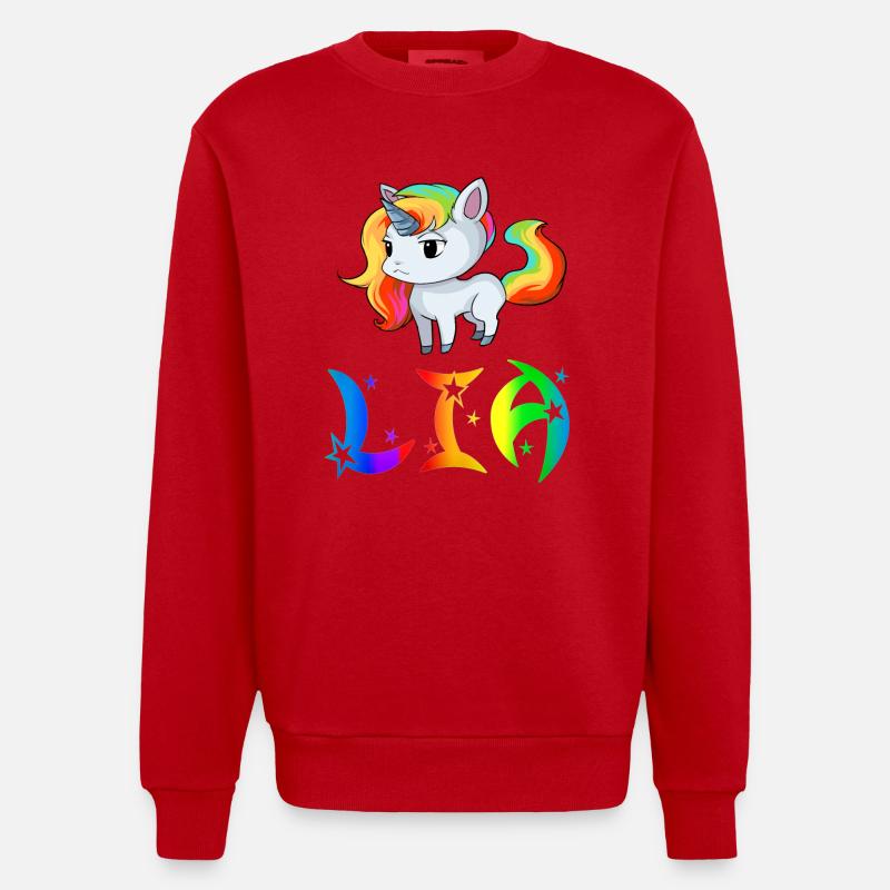 Lia Einhorn - Heavyweight Oversized Organic Crew Neck Made in EU - Rot