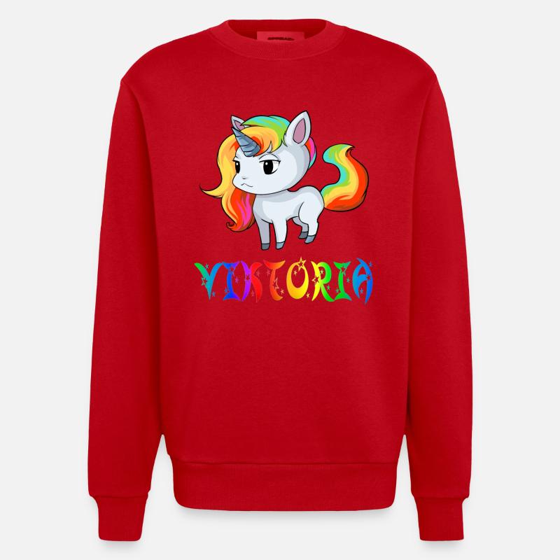 Viktoria Einhorn - Heavyweight Oversized Organic Crew Neck Made in EU - Rot