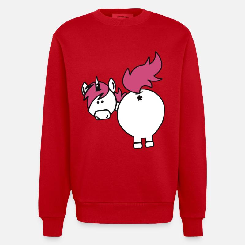 einhorn hintern - Heavyweight Oversized Organic Crew Neck Made in EU - Rot