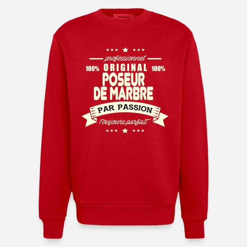 Poseur de marbre Original - Sweat bio épais oversize fabriqué en UE - rouge