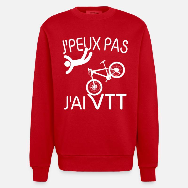 J'PEUX PAS , J'AI VTT - Sweat bio épais oversize fabriqué en UE - rouge
