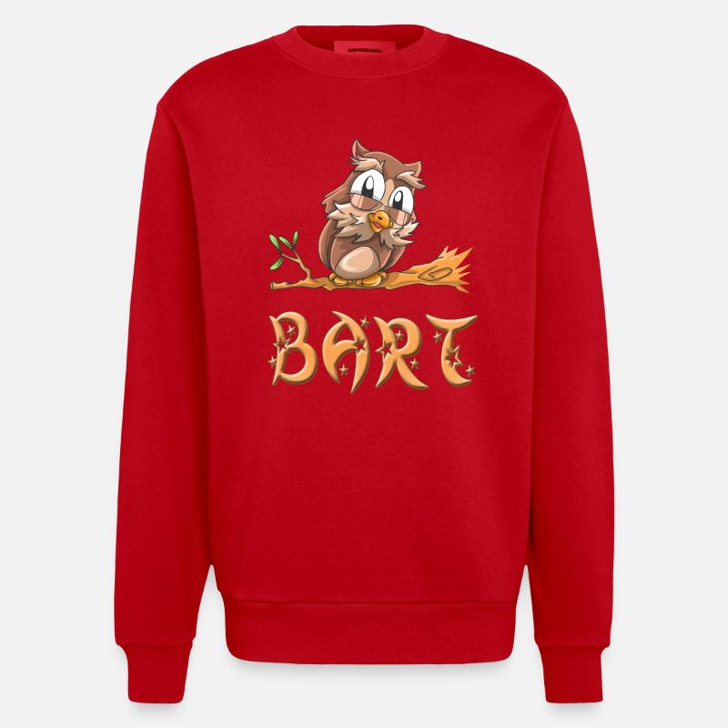 Eule Bart - Heavyweight Oversized Organic Crew Neck Made in EU - Rot