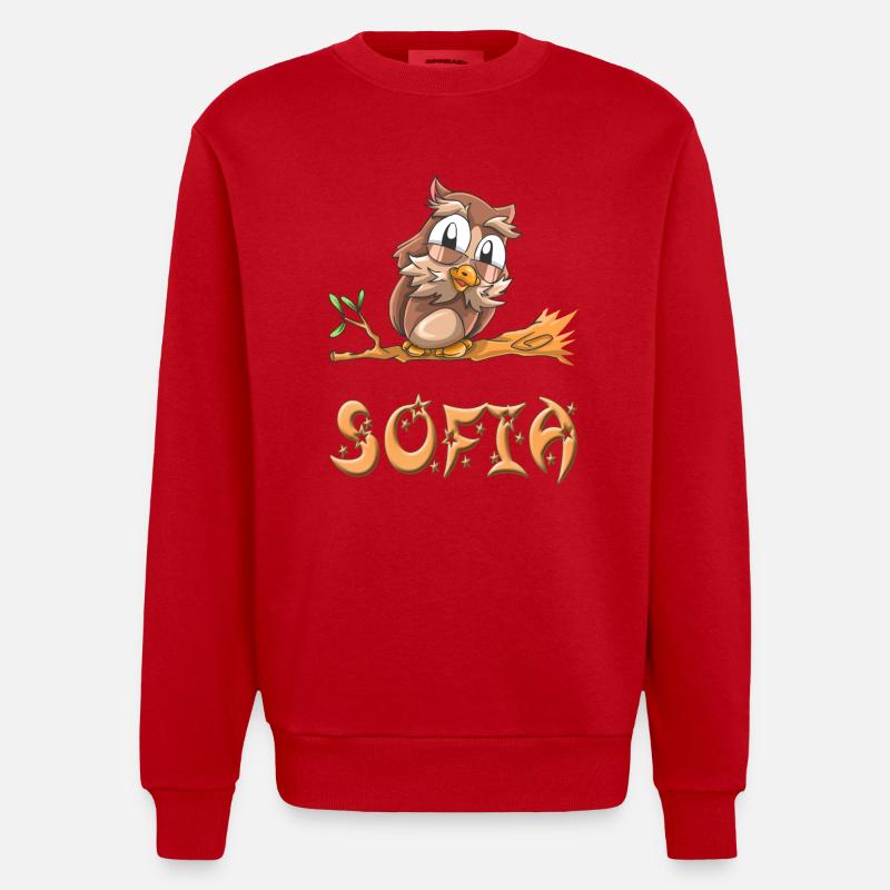 Eule Sofia - Heavyweight Oversized Organic Crew Neck Made in EU - Rot