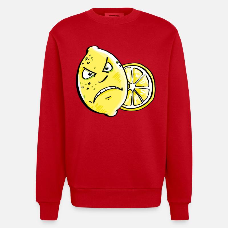Bin Sauer - Citron - Citrus - Sweat bio épais oversize fabriqué en UE - rouge