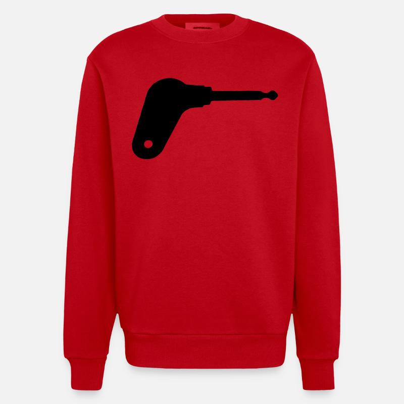 Oldtimer tractor ignition key - Heavyweight Oversized Organic Crew Neck Made in EU - red