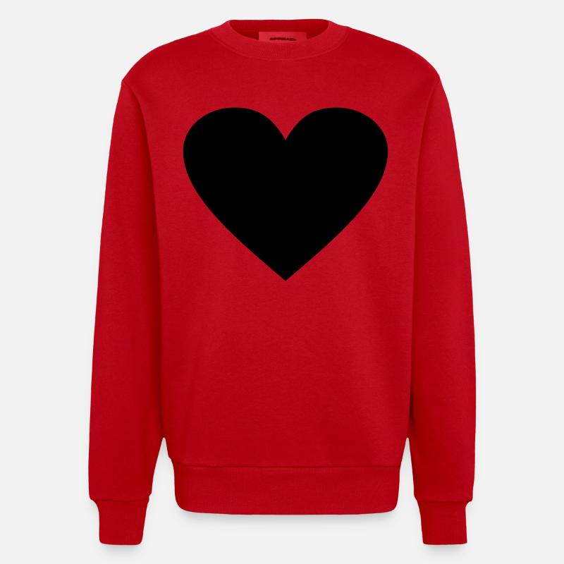 Cœur noir Awesomeelement - Sweat bio épais oversize fabriqué en UE - rouge