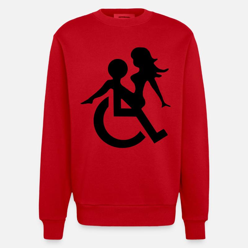 Rollstuhlfreund - Heavyweight Oversized Organic Crew Neck Made in EU - Rot