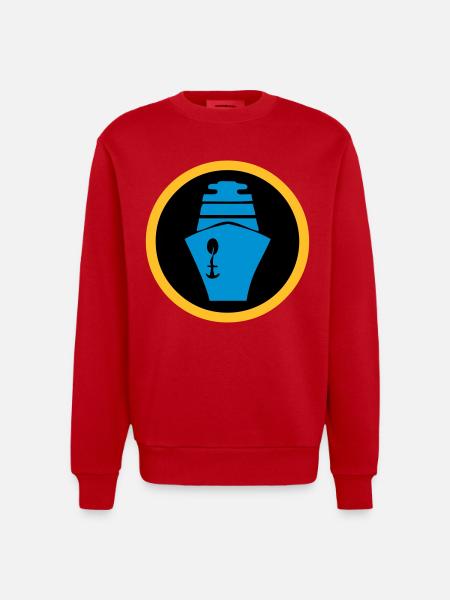 Ship | Cruise | Ferry - Heavyweight Oversized Organic Crew Neck Made in EU - red