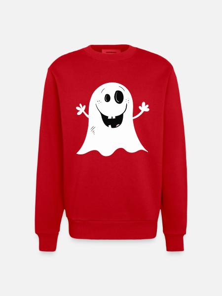 Cool Little Ghost I Halloween - Heavyweight Oversized Organic Crew Neck Made in EU - red
