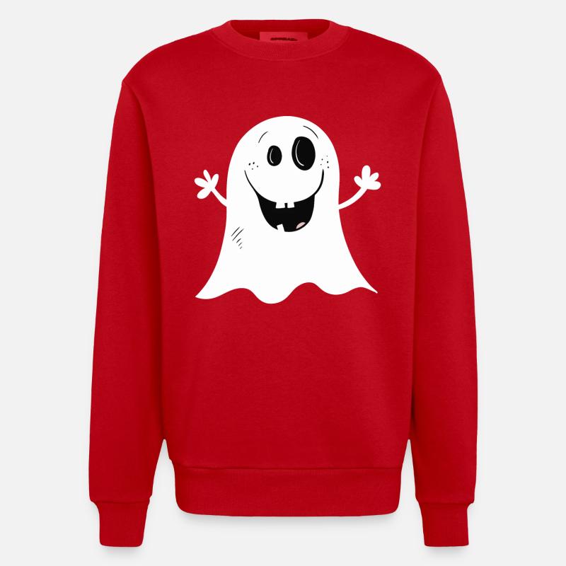 Cool Little Ghost I Halloween - Sweat bio épais oversize fabriqué en UE - rouge