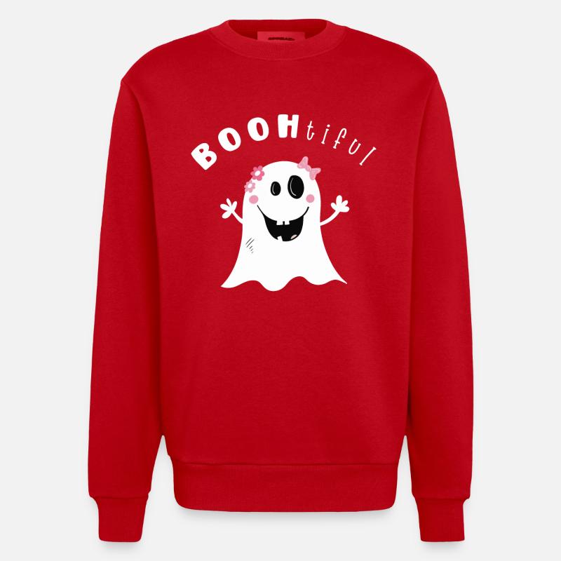 BOOtifil Geisterstunde I Mädchen Halloween - Heavyweight Oversized Organic Crew Neck Made in EU - Rot