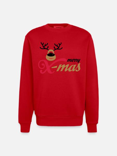 Noël - Sweat bio épais oversize fabriqué en UE - rouge