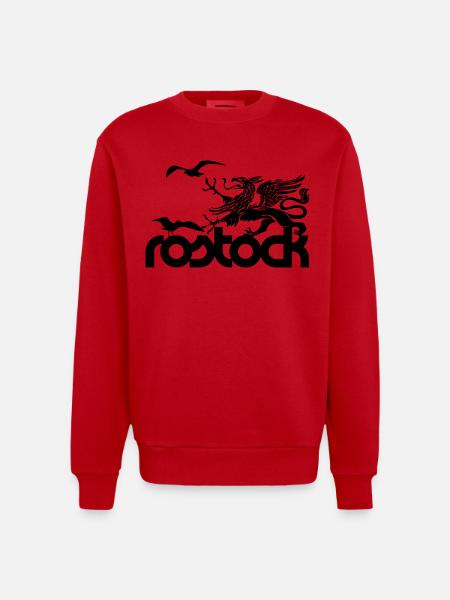 Rostock - Griffon et Seagulls - Sweat bio épais oversize fabriqué en UE - rouge