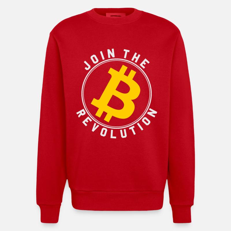 Das Bitcoin Revolutionszeichen - Heavyweight Oversized Organic Crew Neck Made in EU - Rot
