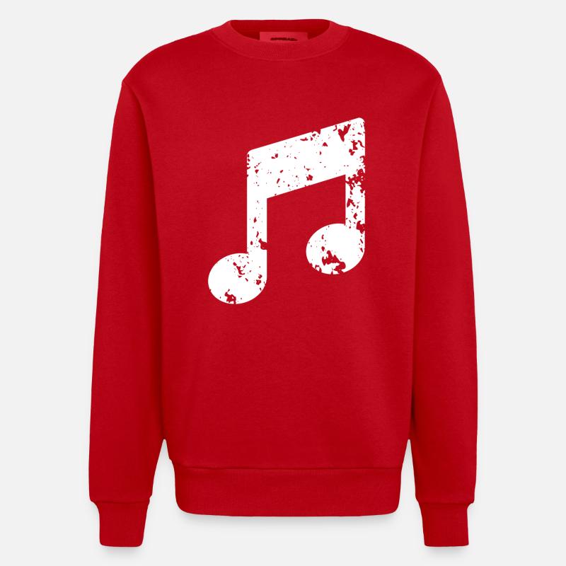 Musik Note - Heavyweight Oversized Organic Crew Neck Made in EU - Rot
