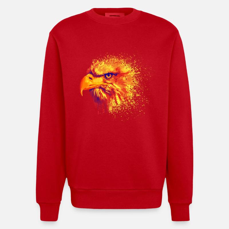 Feuervogel - Heavyweight Oversized Organic Crew Neck Made in EU - Rot