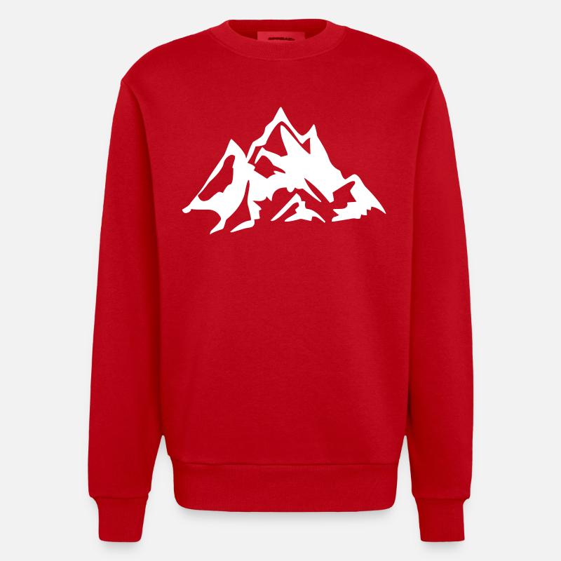 Berge - Gebirge - Heavyweight Oversized Organic Crew Neck Made in EU - Rot