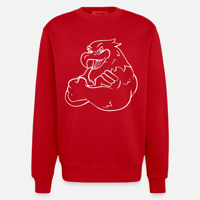 Comic Eagle - Design - Heavyweight Oversized Organic Crew Neck Made in EU - red