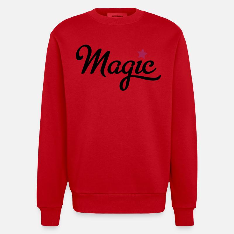 magic - Heavyweight Oversized Organic Crew Neck Made in EU - red