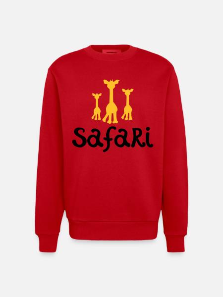 safari - Heavyweight Oversized Organic Crew Neck Made in EU - red