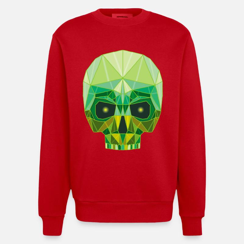 Smaragdgrüner Todeskopf - Heavyweight Oversized Organic Crew Neck Made in EU - Rot