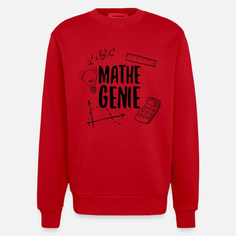 Math genius mathematics genius arithmetic math - Heavyweight Oversized Organic Crew Neck Made in EU - red