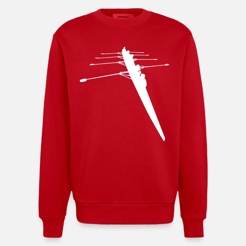 Ruderer - 4er Ruderboot - Heavyweight Oversized Organic Crew Neck Made in EU - Rot