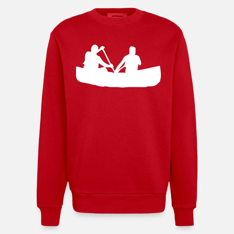 Canoë à rames - Design - Sweat bio épais oversize fabriqué en UE - rouge