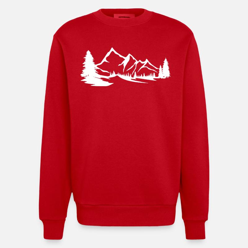 Berge - Gebirge - Heavyweight Oversized Organic Crew Neck Made in EU - Rot
