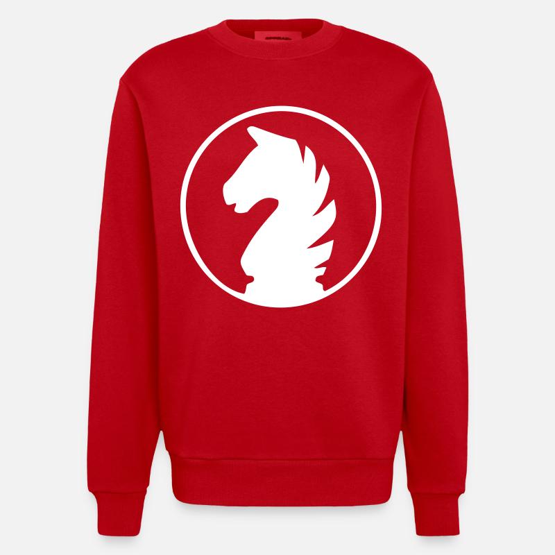 Schach - Pferd - Heavyweight Oversized Organic Crew Neck Made in EU - Rot