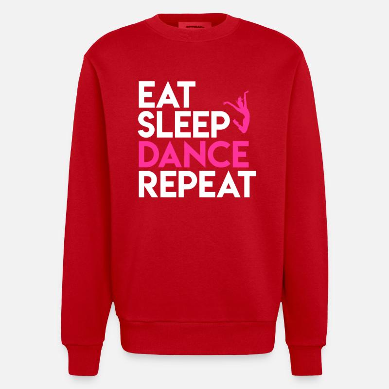 Danse et Vie Devise Design - Sweat bio épais oversize fabriqué en UE - rouge