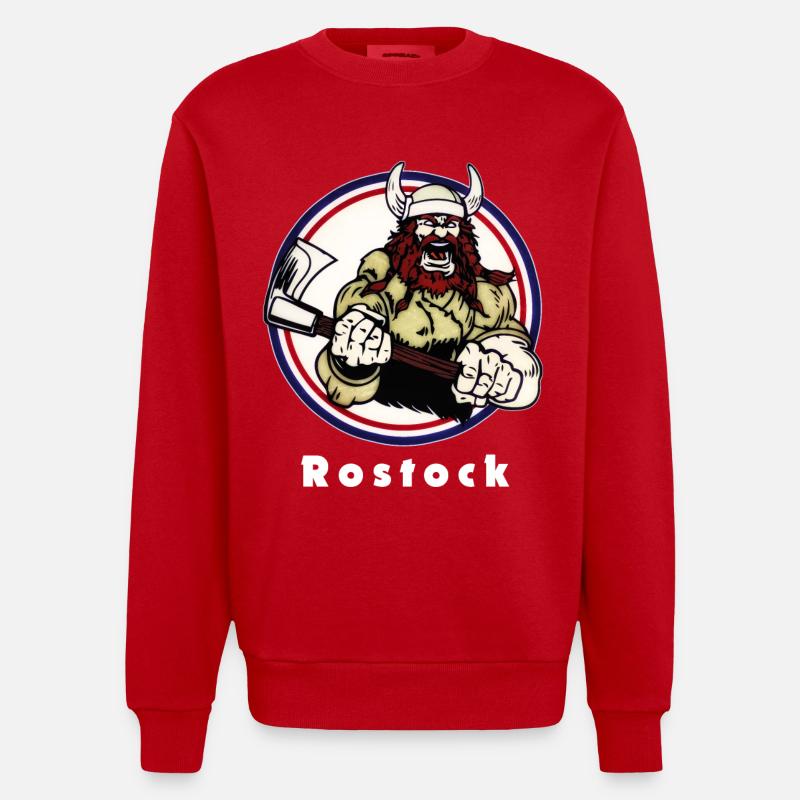 Rostocker Wikinger - Heavyweight Oversized Organic Crew Neck Made in EU - Rot