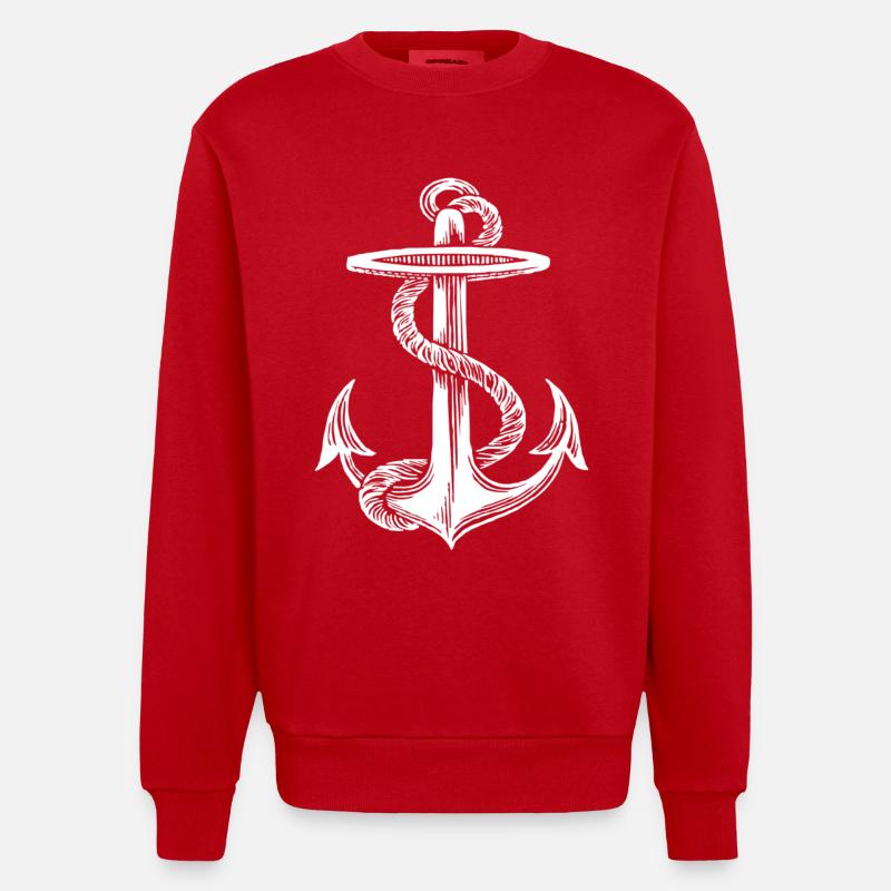 Anker - Heavyweight Oversized Organic Crew Neck Made in EU - Rot