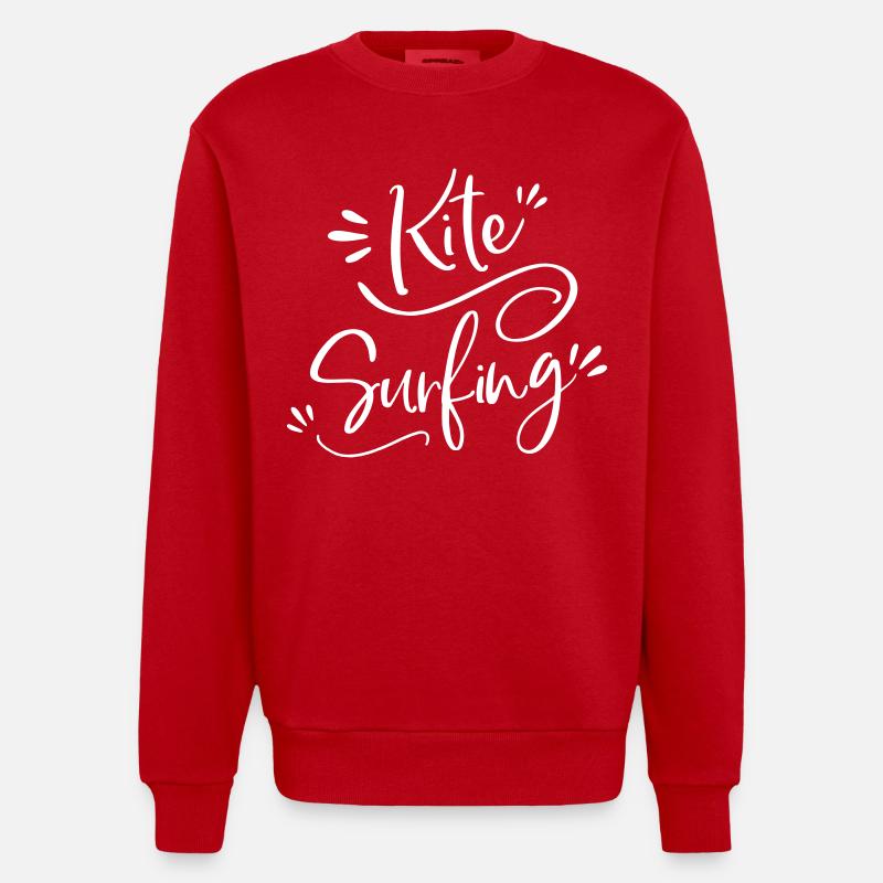 cadeau de kitesurf - Sweat bio épais oversize fabriqué en UE - rouge