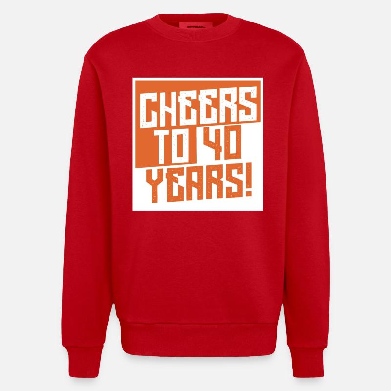 Vive nos 40 ans - Sweat bio épais oversize fabriqué en UE - rouge