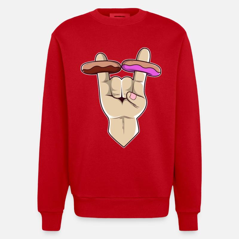 2 Donuts from Hell - Heavyweight Oversized Organic Crew Neck Made in EU - Rot