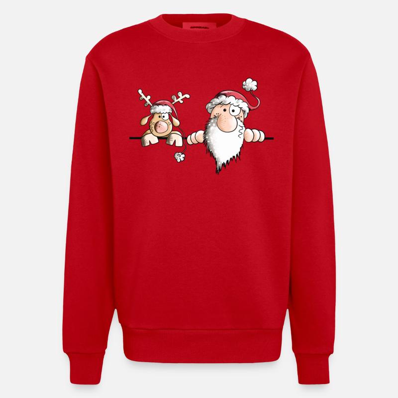 L'équipe de Noël - Sweat bio épais oversize fabriqué en UE - rouge