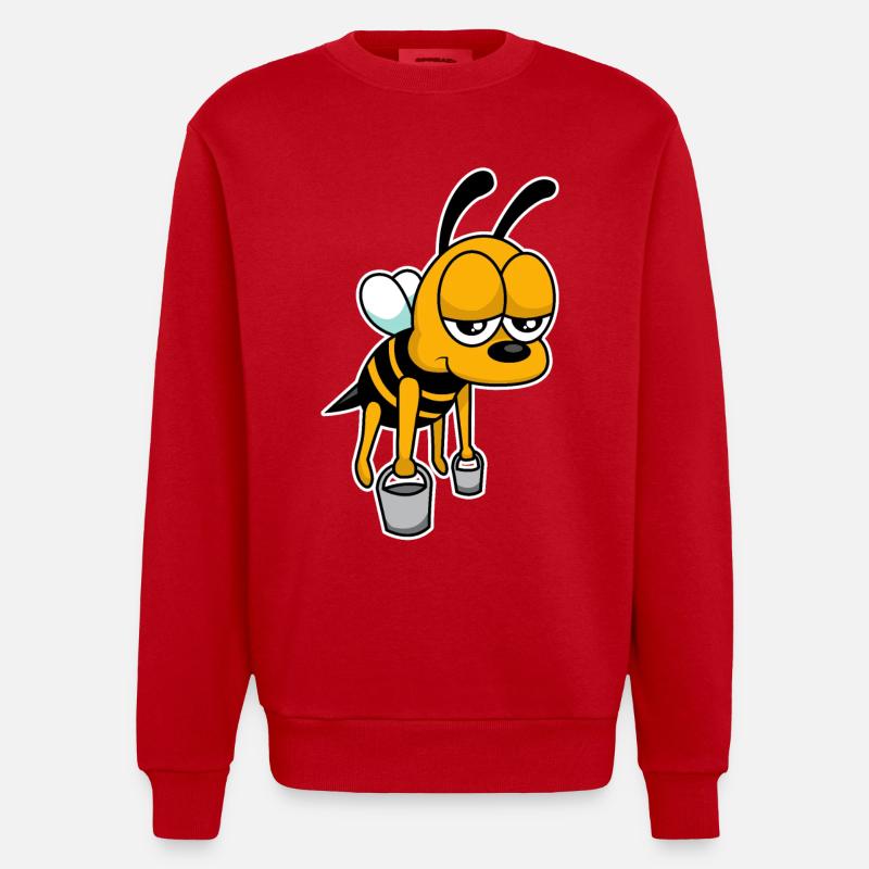 Arbeits-Biene - Heavyweight Oversized Organic Crew Neck Made in EU - Rot
