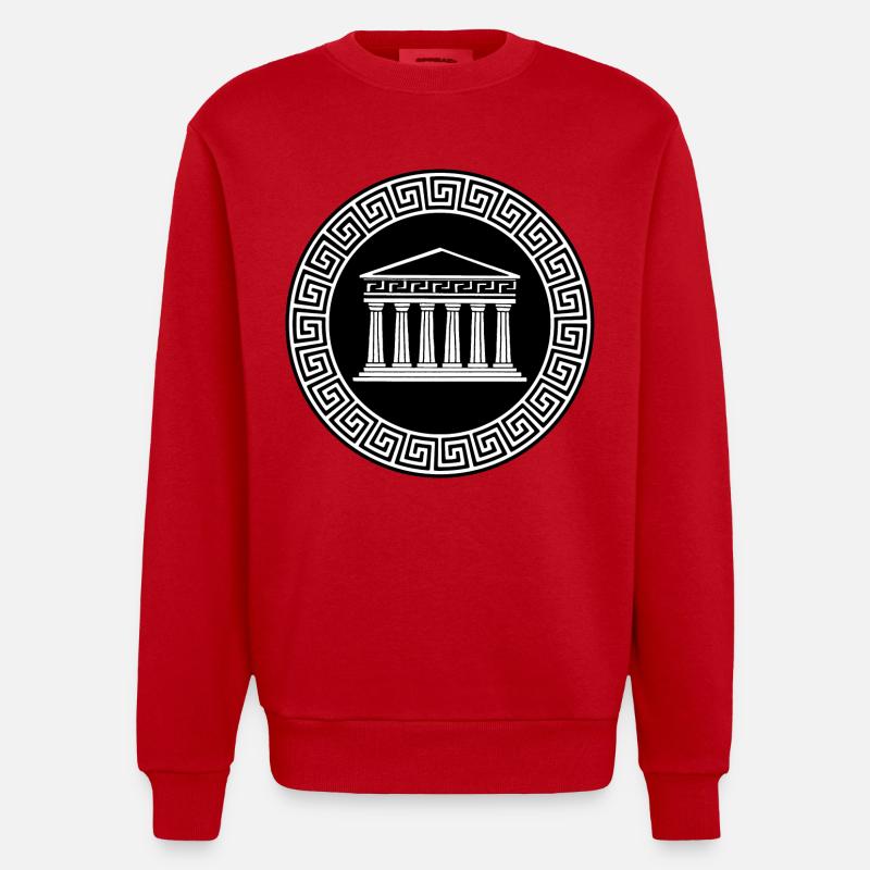 Antiker Tempel - Heavyweight Oversized Organic Crew Neck Made in EU - Rot