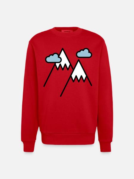 Der Berg ruft - Heavyweight Oversized Organic Crew Neck Made in EU - Rot