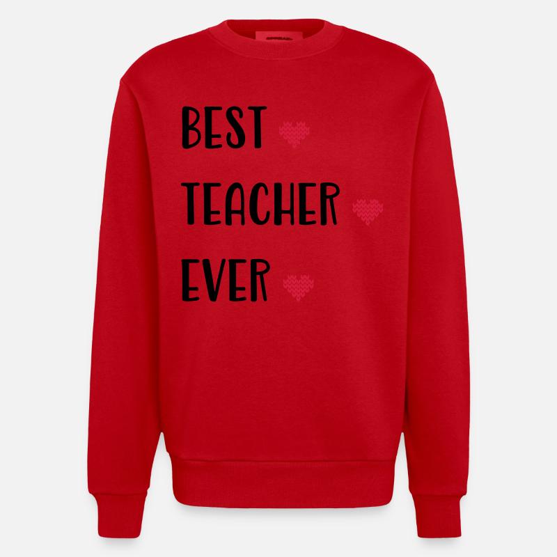Enseignant - Sweat bio épais oversize fabriqué en UE - rouge
