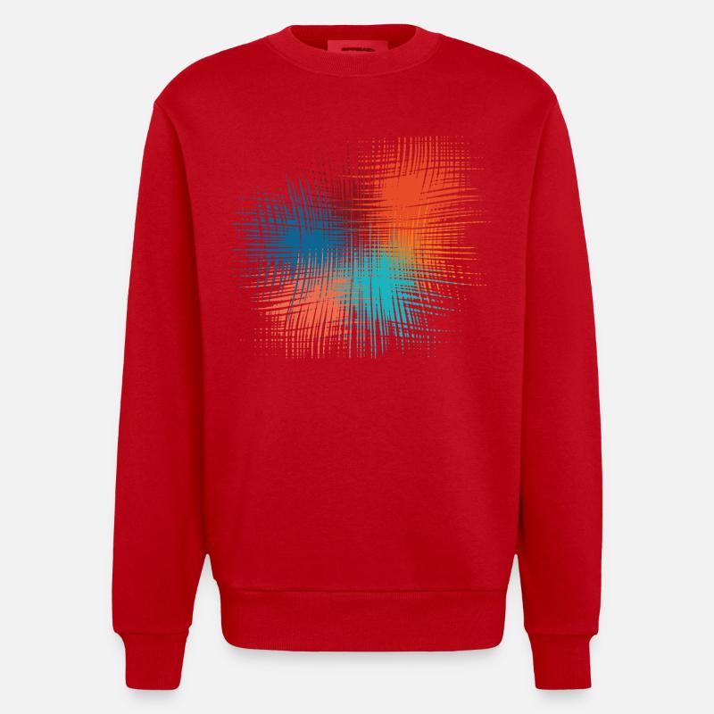 Explosion der Farben - Heavyweight Oversized Organic Crew Neck Made in EU - Rot
