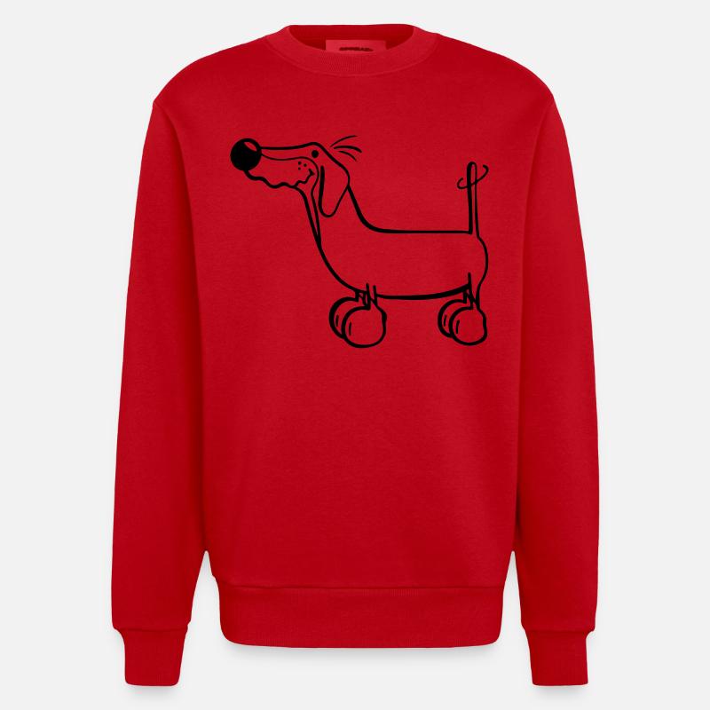 Der Dackel - Heavyweight Oversized Organic Crew Neck Made in EU - Rot