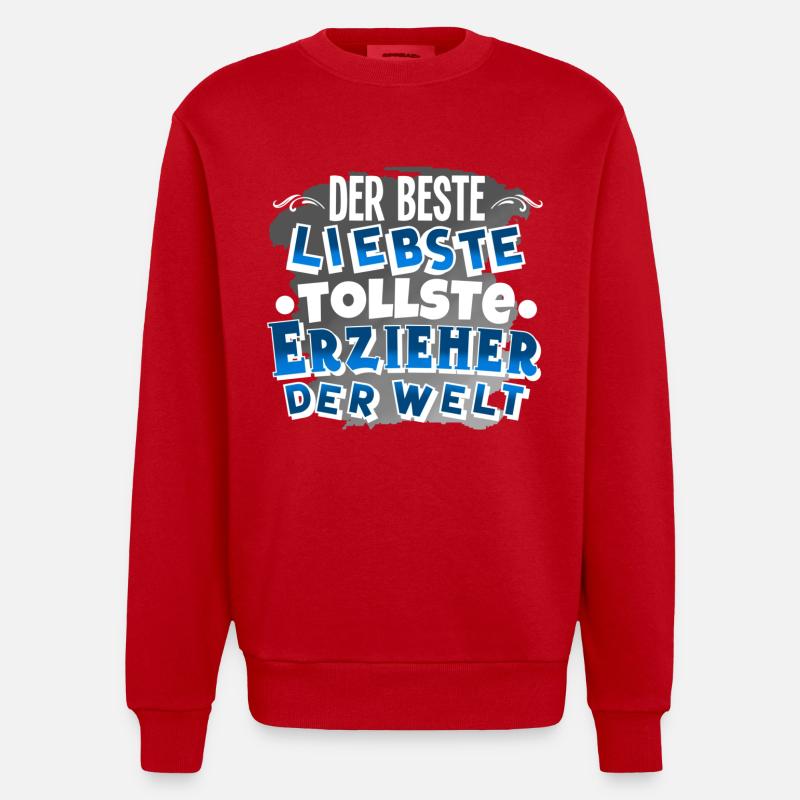 Erzieher - Heavyweight Oversized Organic Crew Neck Made in EU - Rot