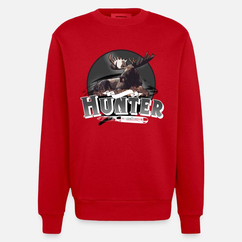 Hunter hunter hunting - Heavyweight Oversized Organic Crew Neck Made in EU - red